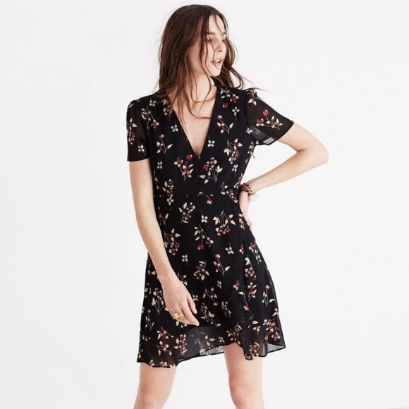 Madewell Dresses & Skirts - Madewell Posy Floral Ruffle V Neck Dress